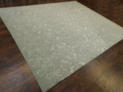 Transitional Abstract Broken Design 8'0"x10'0" Hand-knotted Rug -w1077