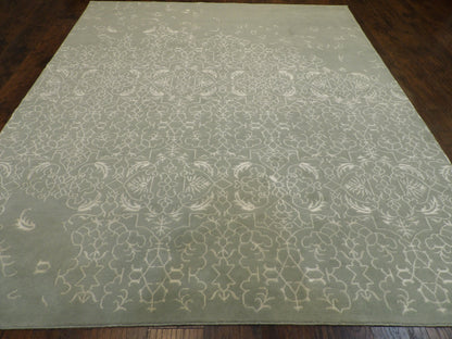 Transitional Abstract Broken Design 8'0"x10'0" Hand-knotted Rug -w1077