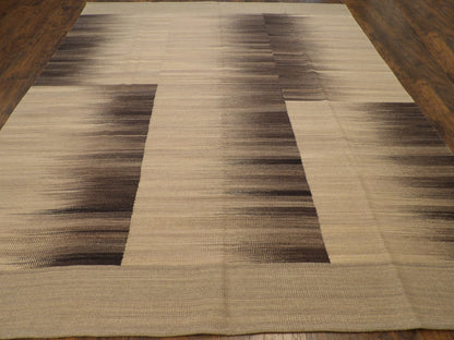 Coastal Flat-Weave Indoor/Outdoor 8'0"x10'0" Hand-knotted Rug -w1080