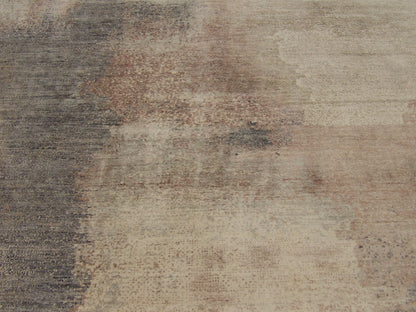 Transitional Abstract Silk Oxidized Mosaic Design 8'0"x10'0" Hand-knotted Rug -w11048