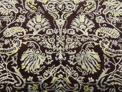 Colorful Persian Design High-Low 8'0"x10'0" Hand-knotted Rug -w11178