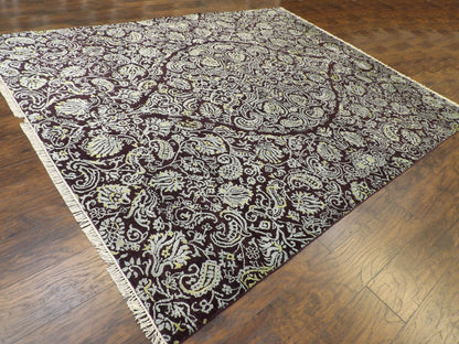 Colorful Persian Design High-Low 8'0"x10'0" Hand-knotted Rug -w11178