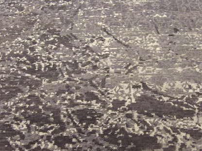 Modern Oxidized Broken Mosaic Design Carved 8'0"x10'0" Hand-knotted Rug -w11159