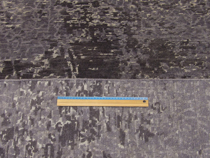 Modern Oxidized Broken Mosaic Design Carved 8'0"x10'0" Hand-knotted Rug -w11159