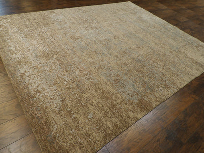 Modern Abstract Mosaic Design Carved High Low 8'0"x10'0" Hand-knotted Rug -w1202