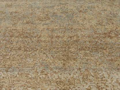 Modern Abstract Mosaic Design Carved High Low 8'0"x10'0" Hand-knotted Rug -w1202