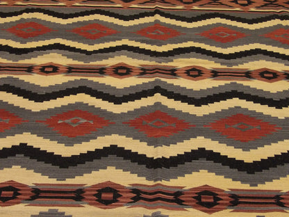 Coastal Flat-Weave Indoor/Outdoor Beach Rug 8'0"x10'0" Hand-knotted Rug -w1088