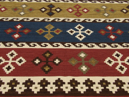 Coastal Flat-Weave Indoor/Outdoor 8'0"x10'0" Hand-knotted Rug -w1090