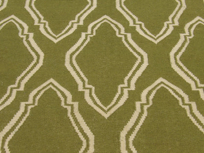 Coastal Flat-Weave Indoor/Outdoor Beach Rug 8'0"x10'0" Hand-knotted Rug -w1091
