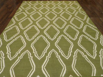 Coastal Flat-Weave Indoor/Outdoor Beach Rug 8'0"x10'0" Hand-knotted Rug -w1091