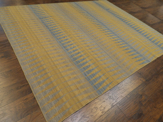 Coastal Flat-Weave Indoor/Outdoor 8'0"x10'0" Hand-knotted Rug -w10850