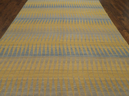 Coastal Flat-Weave Indoor/Outdoor 8'0"x10'0" Hand-knotted Rug -w10850