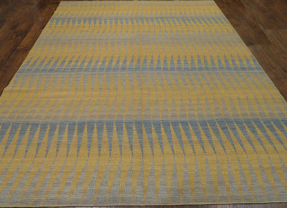 Coastal Flat-Weave Indoor/Outdoor 8'0"x10'0" Hand-knotted Rug -w10850