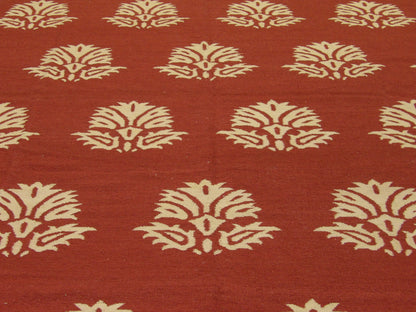 Coastal Flat-Weave Indoor/Outdoor Beach Rug 8'0"x10'0" Hand-knotted Rug -w1097