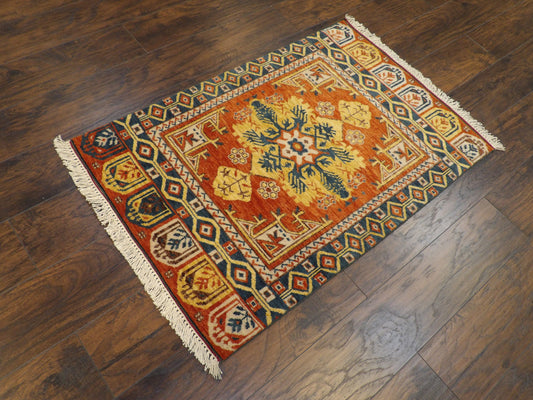 Tribal Turk Heraki Hand-knotted Rug 2'6" x 4'0" - W11063