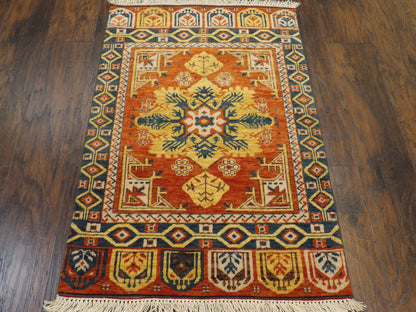 Tribal Turk Heraki Hand-knotted Rug 2'6" x 4'0" - W11063