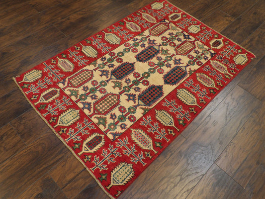 Tribal Super Kazak Hand-knotted Rug 3'0" x 5'0" - W1115