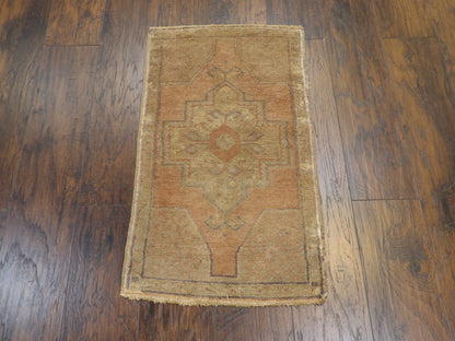 Vintage Anatolian Yastik Hand knotted Wool Rug 1'9" X 3'1" - W1118