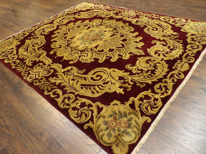 European Abusson Design High Pile 8'0"x10'0" Hand-knotted Rug -w1137