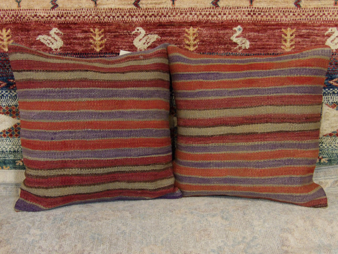 Handwoven accent pillow cover, alternate view
