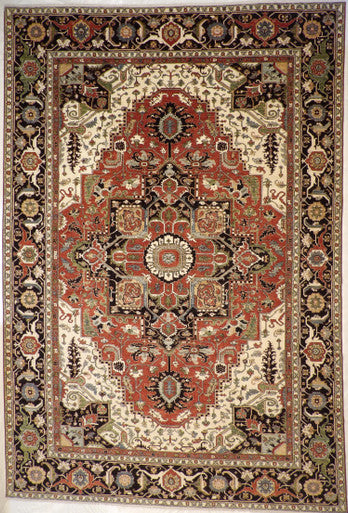 Afghan Khyber Serapi Hand knotted Wool Rug 12'0" x 17'8" - w1146
