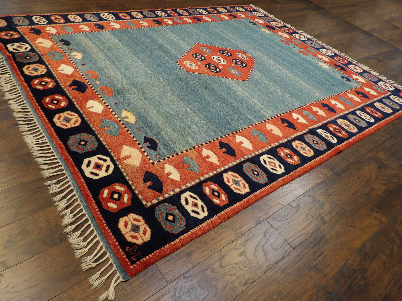 Full view of Turkish Tribal Antique Khorjan rug
