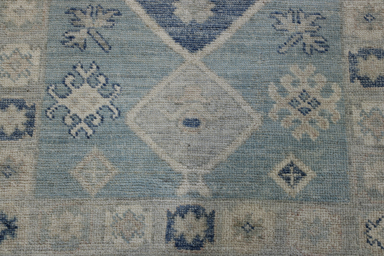 Close-up of wool pile, Blue rug