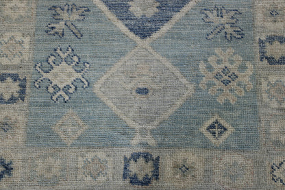 Close-up of wool pile, Blue rug