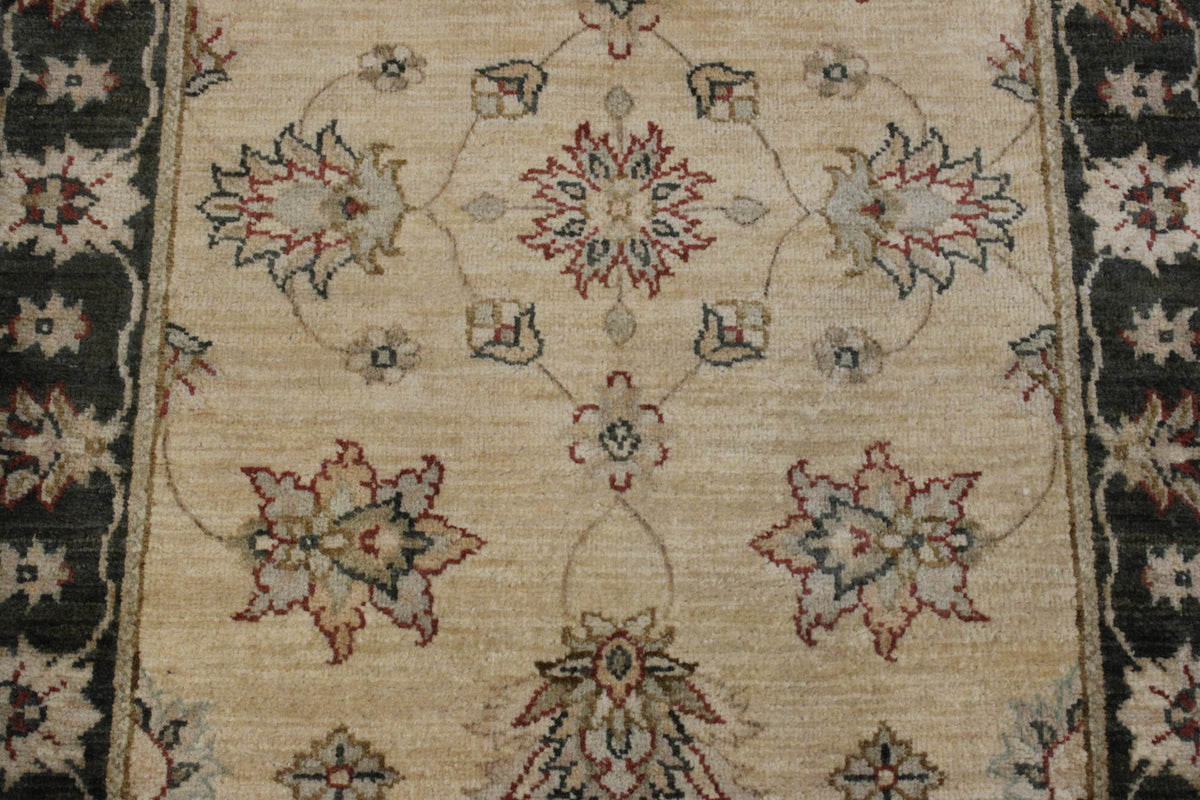 Back of Traditional Indo Ziegler Chobi hand-knotted rug