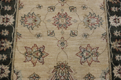 Back of Traditional Indo Ziegler Chobi hand-knotted rug