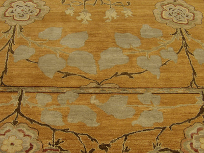 Tree of Life rug border detail, blue and orange