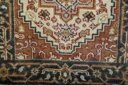 Back of Tribal Heriz hand-knotted rug