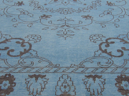 Oushak Tribal Overdye rug border detail