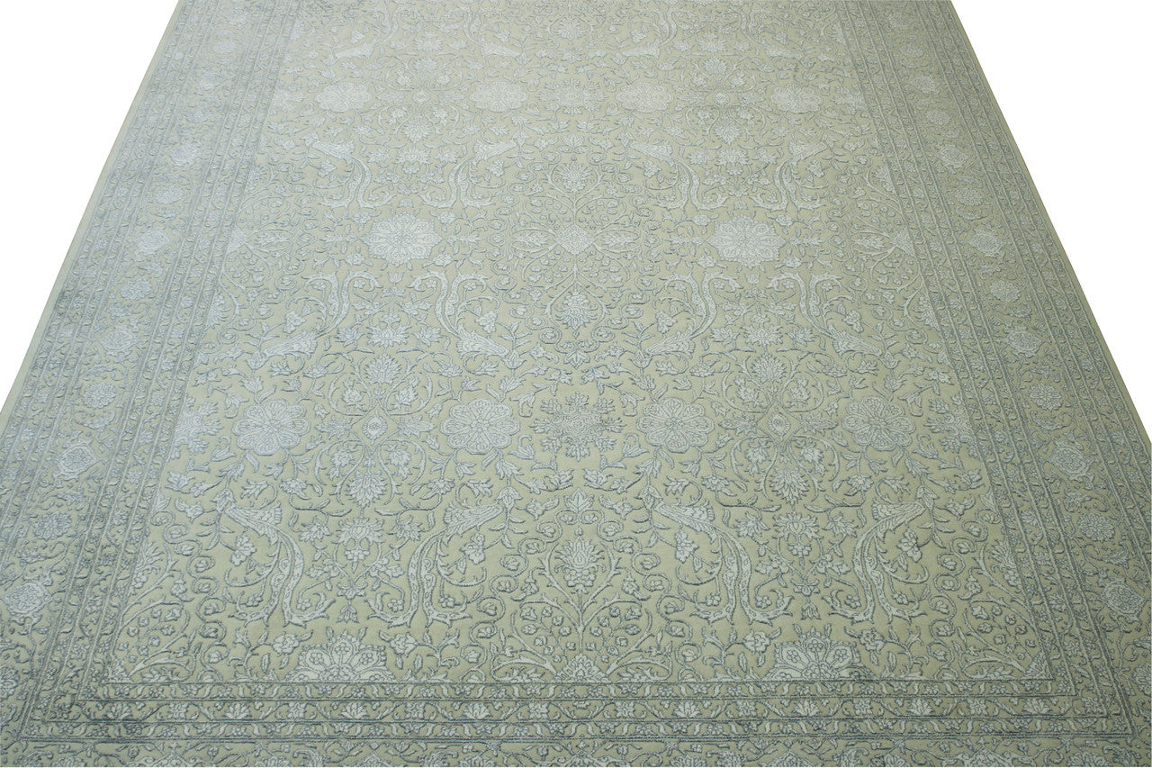 Transitional Fine Haji Jalili rug border detail