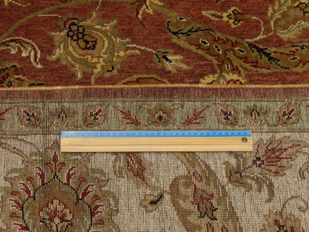 Brown & Beige Fine Ziegler Tie Dye rug in room setting
