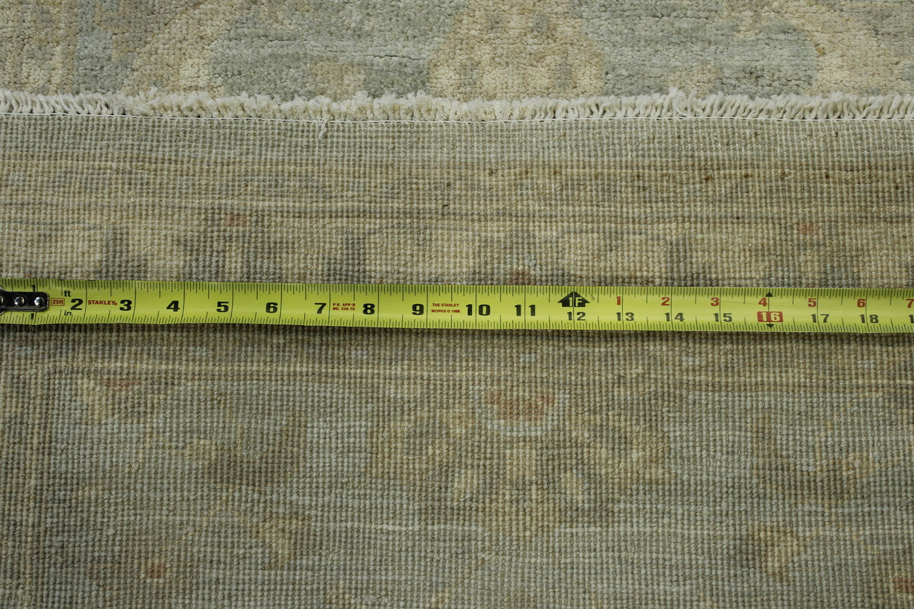 Back of Oushak Chobi hand-knotted rug