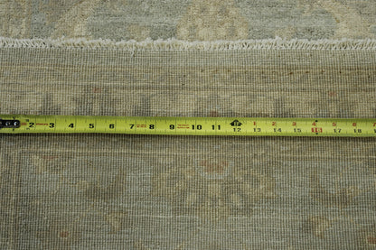 Back of Oushak Chobi hand-knotted rug