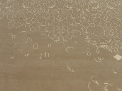 Close-up of silk sheen on broken design rug texture