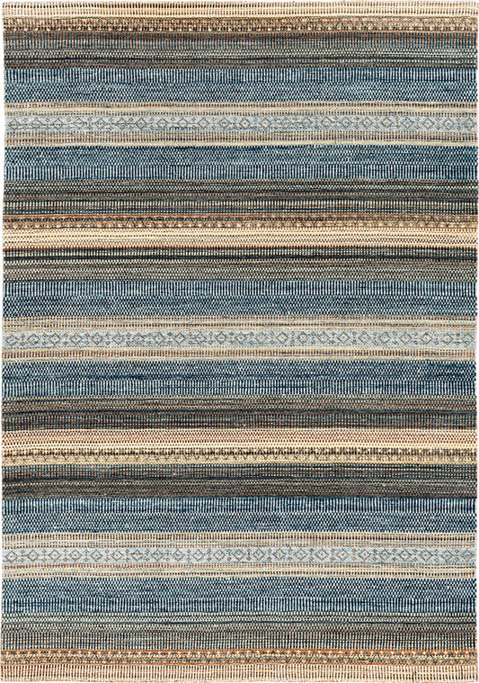 CONTEMPORARY HAND WOVEN RUG WOOL  -  WRU403BLUE