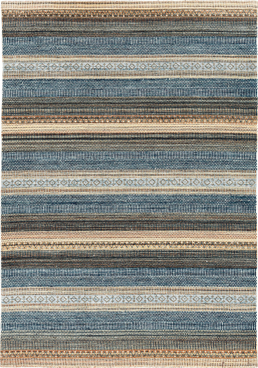 CONTEMPORARY HAND WOVEN RUG WOOL  -  WRU403BLUE