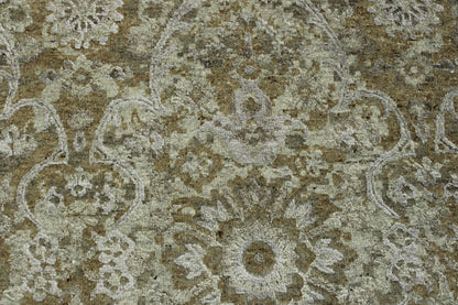 Back of Transitional Abstract Broken Design hand-knotted rug