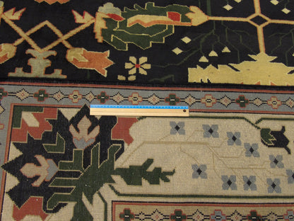 Blue & Gold Persian Mahal Natural Dye rug in room setting