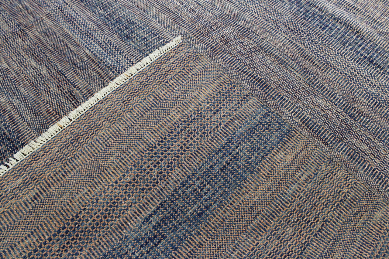 Back of Modern Grass Design hand-knotted rug