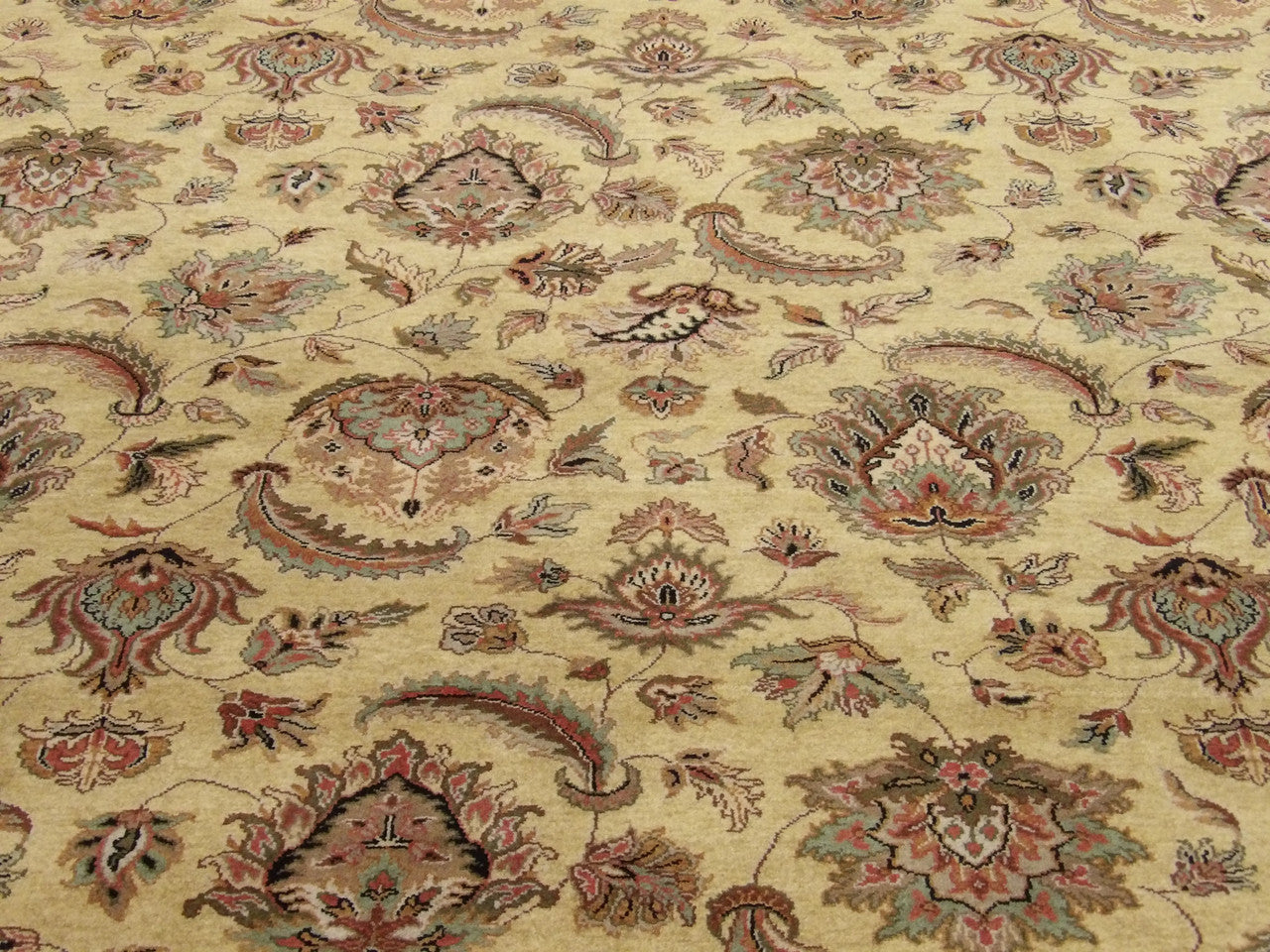 Back of Fine Kashan Tie Dye hand-knotted rug