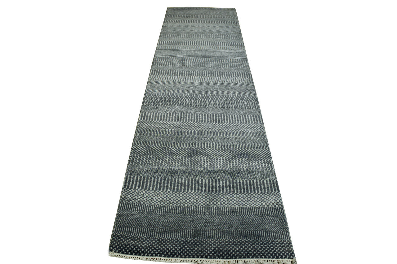 Close-up of wool pile, Blue rug