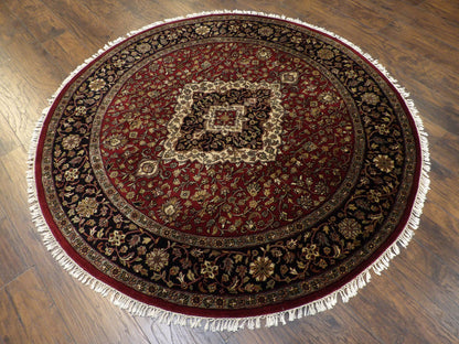 Full view of Persian Tabriz round rug