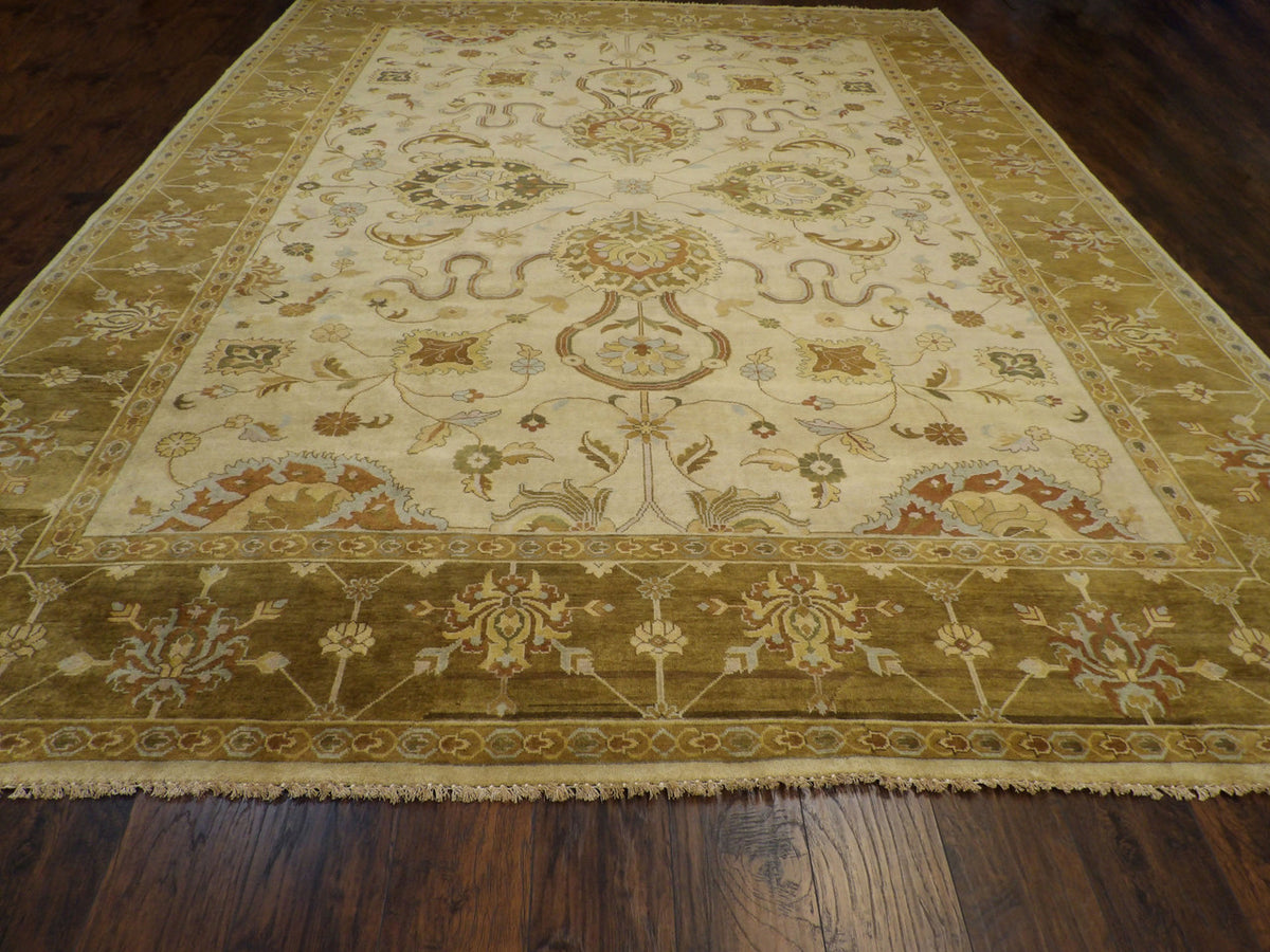 Back of Jaipur Kashan hand-knotted rug