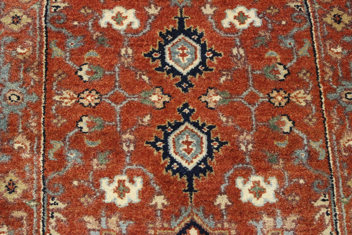 Tribal Indo Sherapi rug corner detail