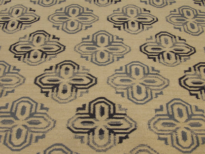 Coastal rug edge detail, gold and ivory