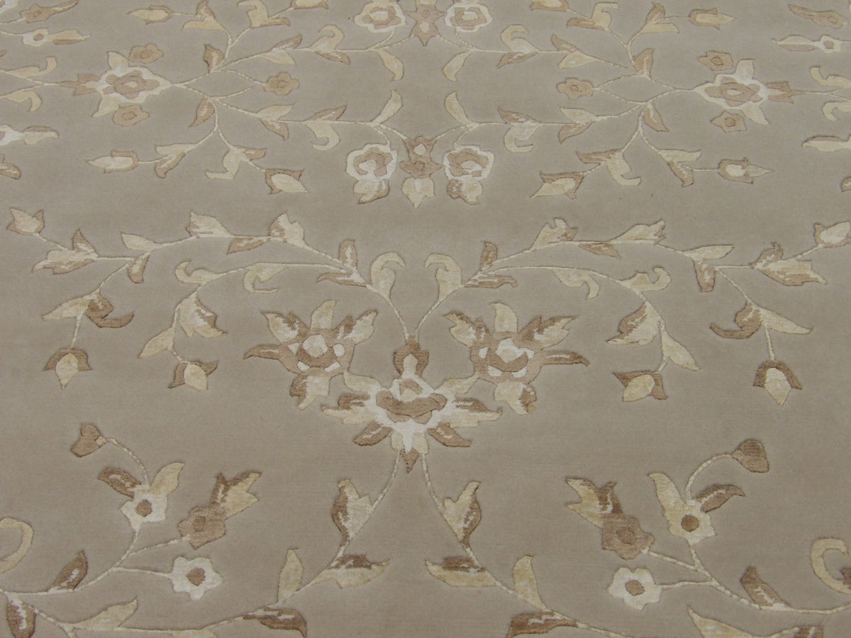 Wool texture close-up, high-low pile flower design